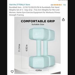 Dumbbell Set Baby Blue 10lb 