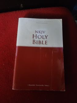 Holy Bible New King James Version Red And White Used