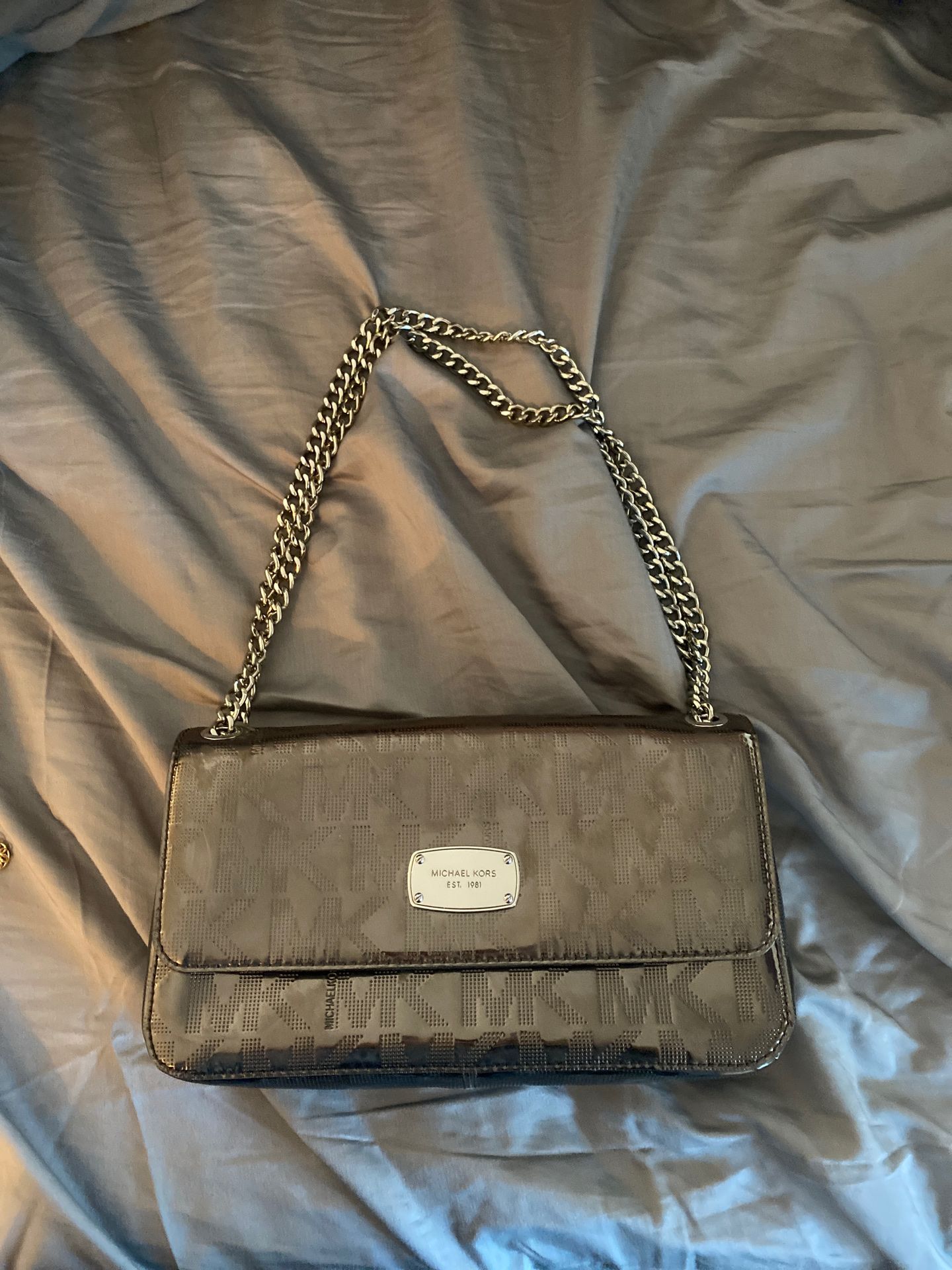 Beautiful Michael Kors silver handbag