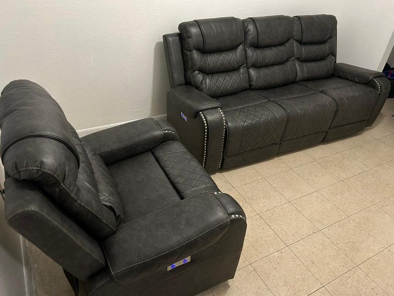 Grey Power Recliner Sofa And Chair. Ask For The Price