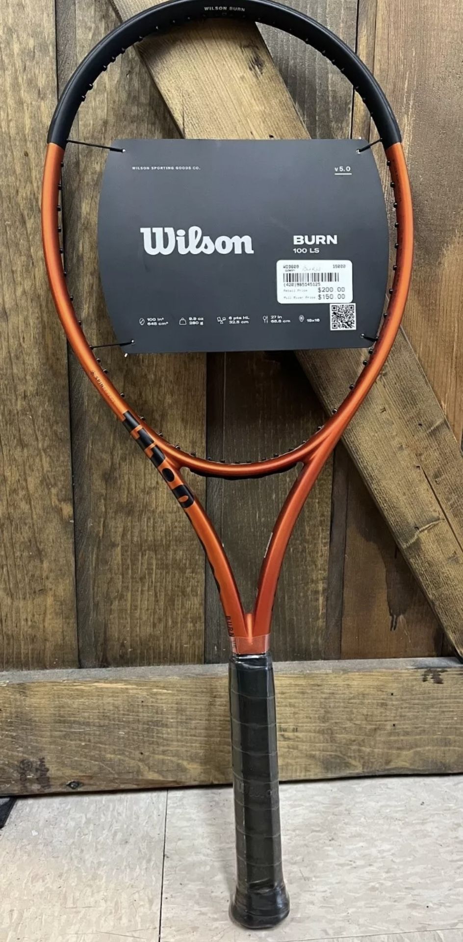 New Wilson Burn 100LS V5 Tennis Racket *2998