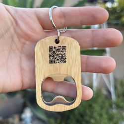 Custom Keychains / Custom Wood Engraving / Custom Engraving / QR code Keychain