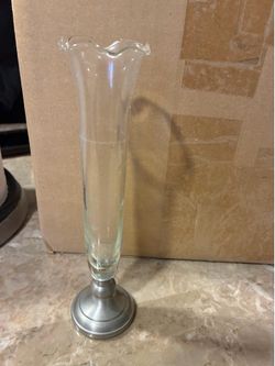 8 inch princess house vase  with sterling silver on bottom and 2 10 inch vases 70.00