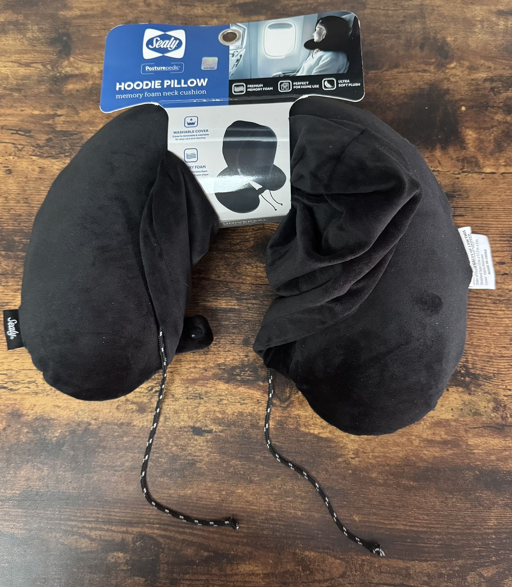 NEW Sealy Posturepedic Hoodie Pillow Neck Cushion Memory Foam just $10