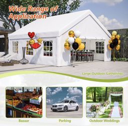 20x20 FT Party Tent with 2 Storage Bags & Removable Sidewalls, Outdoor Canopy Gazebo