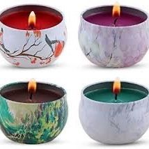 Scented Candles Gift Set - Lavender, Rose, Tea Tree and Peppermint, Candle Soy Wax for Stress Relief and Aromatherapy, Candles - 4 Pack