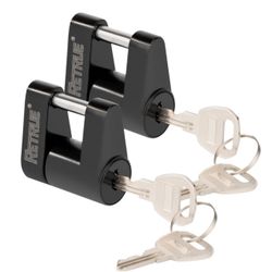 RETRUE Trailer Tongue Coupler Lock, Trailer Hitch Lock,Dia 1/4 Inch, 3/4 Inch Span For Tow Boat RV Truck Car's Coupler (Pack Of 2, Black)
