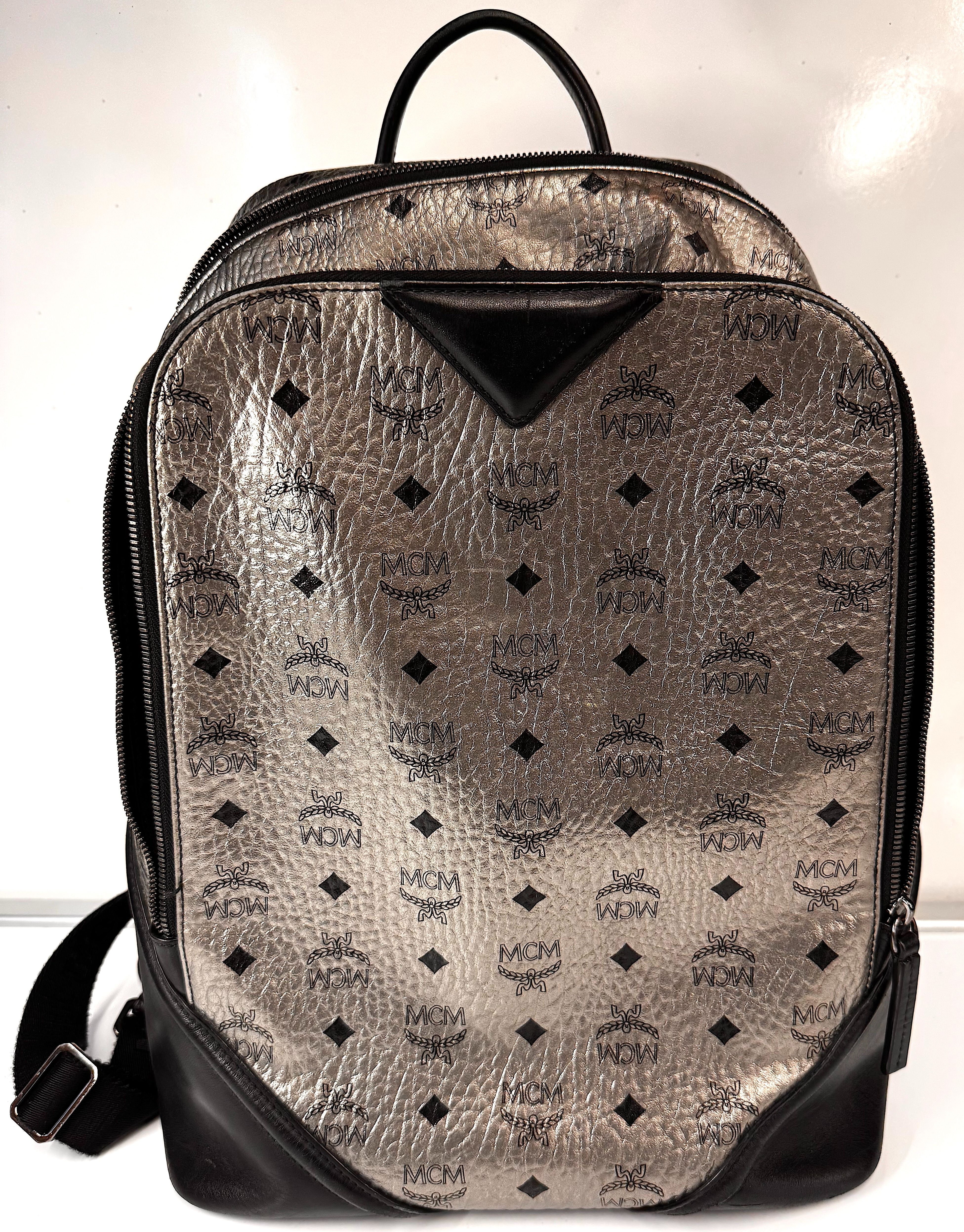 Limited Edition MCM Backpack Silver Unisex H (R)