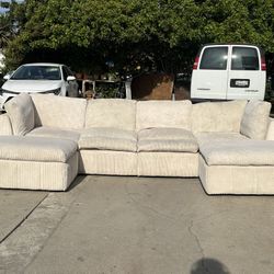 Beige Corduroy 6 Pcs Modular Sectional Cloud Couch Dupe