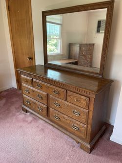 Dresser With Attached Mirror
