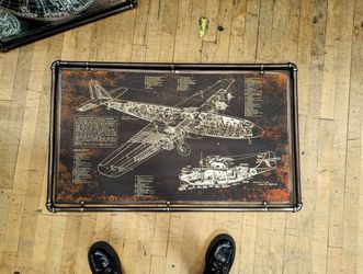 Industrial Airplane Schematic Art