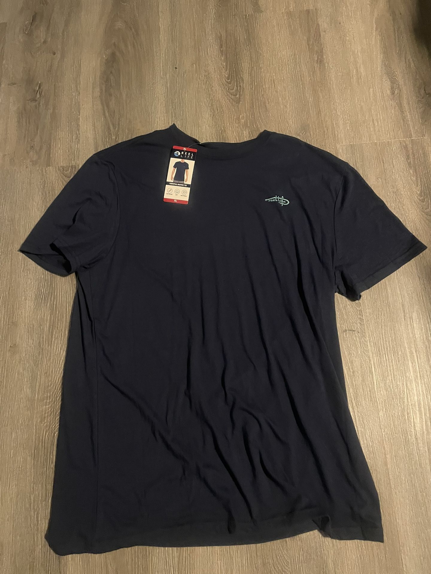 Y2K Midnight Navy Reel life fishing T-shirt