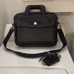 Dell Leather Laptop / Computer Carrying Bag – Shoulder Strap – + 65W Power Adapter