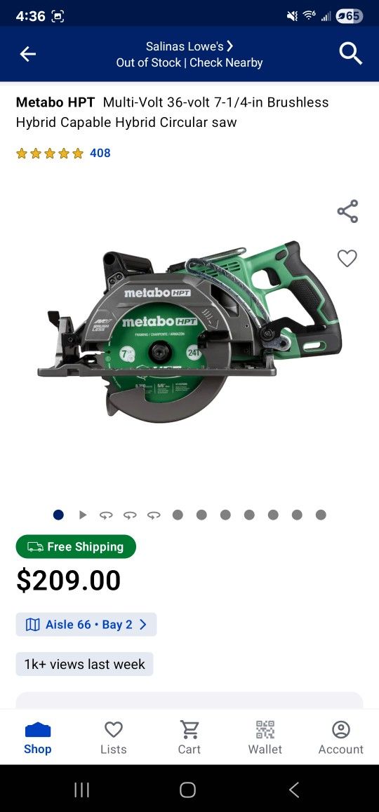 Metabo Worm Drive Saw