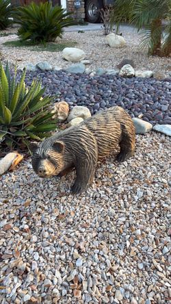 Hand-Carved Wooden Bear Sculpture