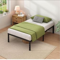 Twin Bed Frame 18 Inch Metal Platform Bed with Underbed Storage No Box Spring
