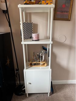 White Shelving Unit with Storage Cabinet - $45 (Oceanside)