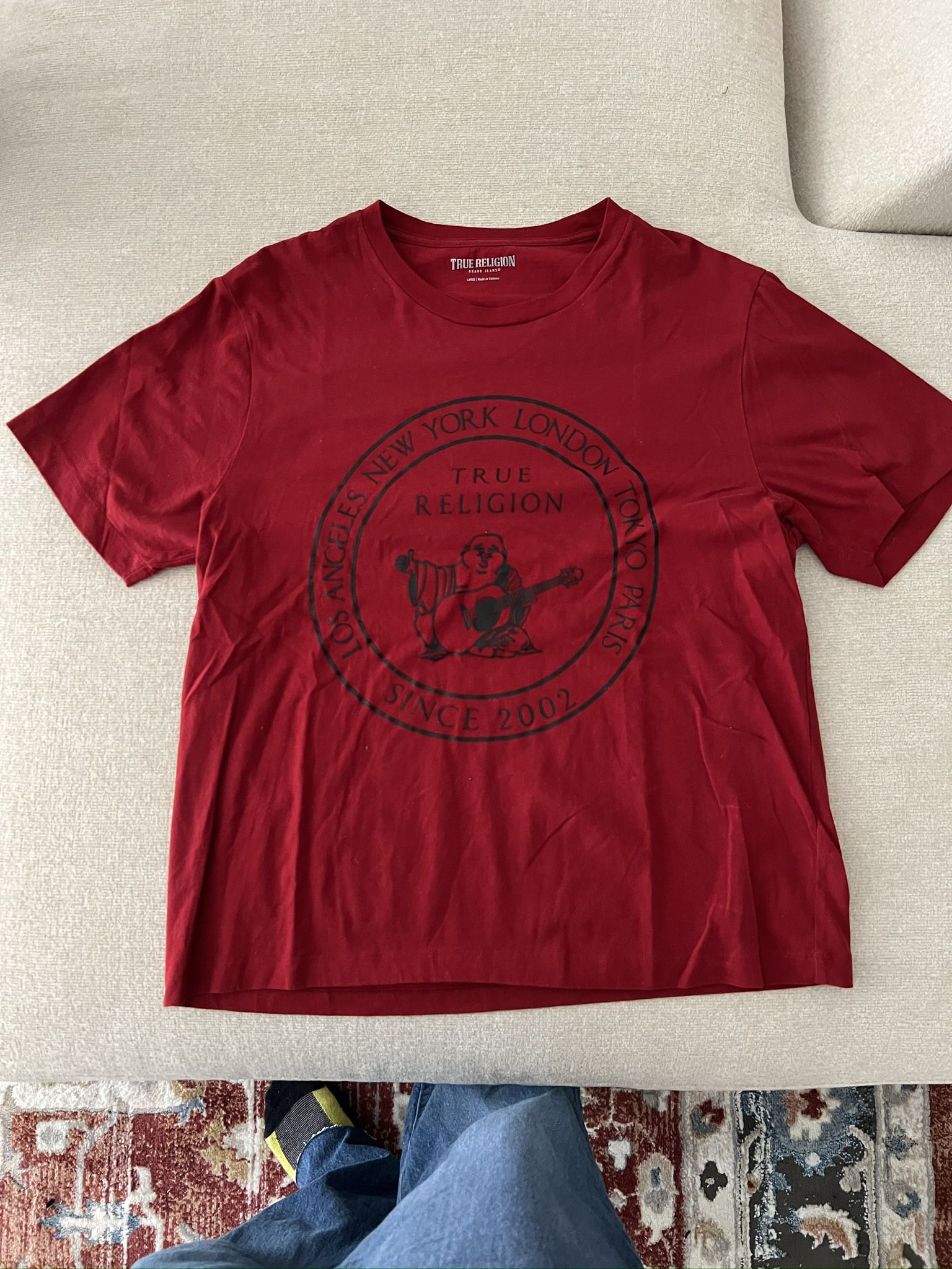 true religion red shirt size large