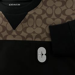 Coach Men's Signature Crewneck Sweatshirt in Khaki/Black