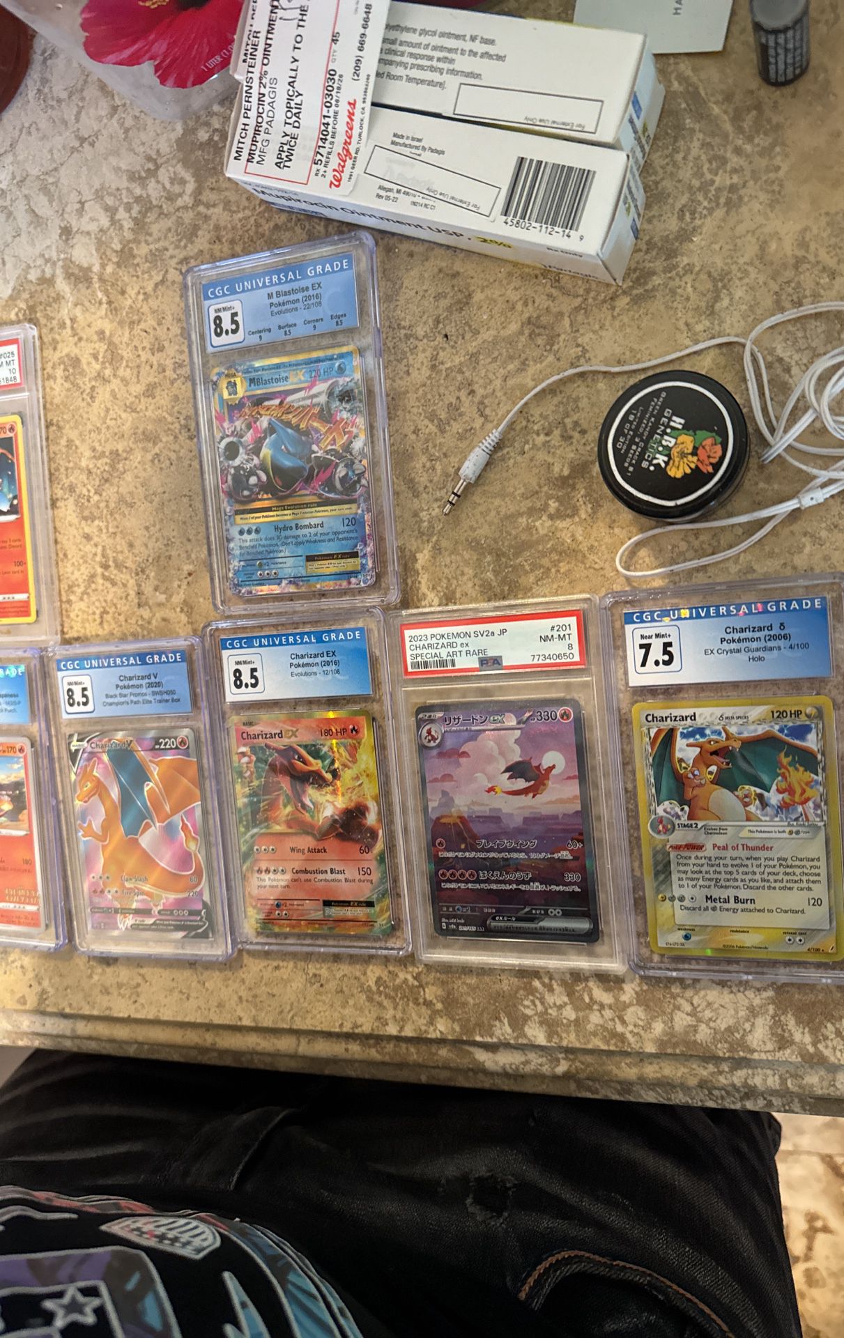 Charizards & Mega Blastoise Graded 7.5 10 Delta Species Sold Already