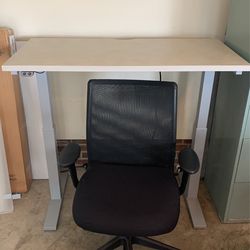 Hta Height Adj Table And Mesh Back Desk Chair
