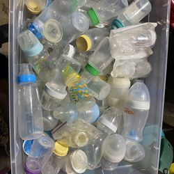 Huge Bin Of Baby Bottles