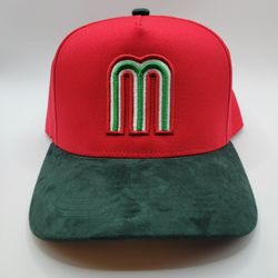 Mexico Mens Hat Baseball Snapback Red And Green