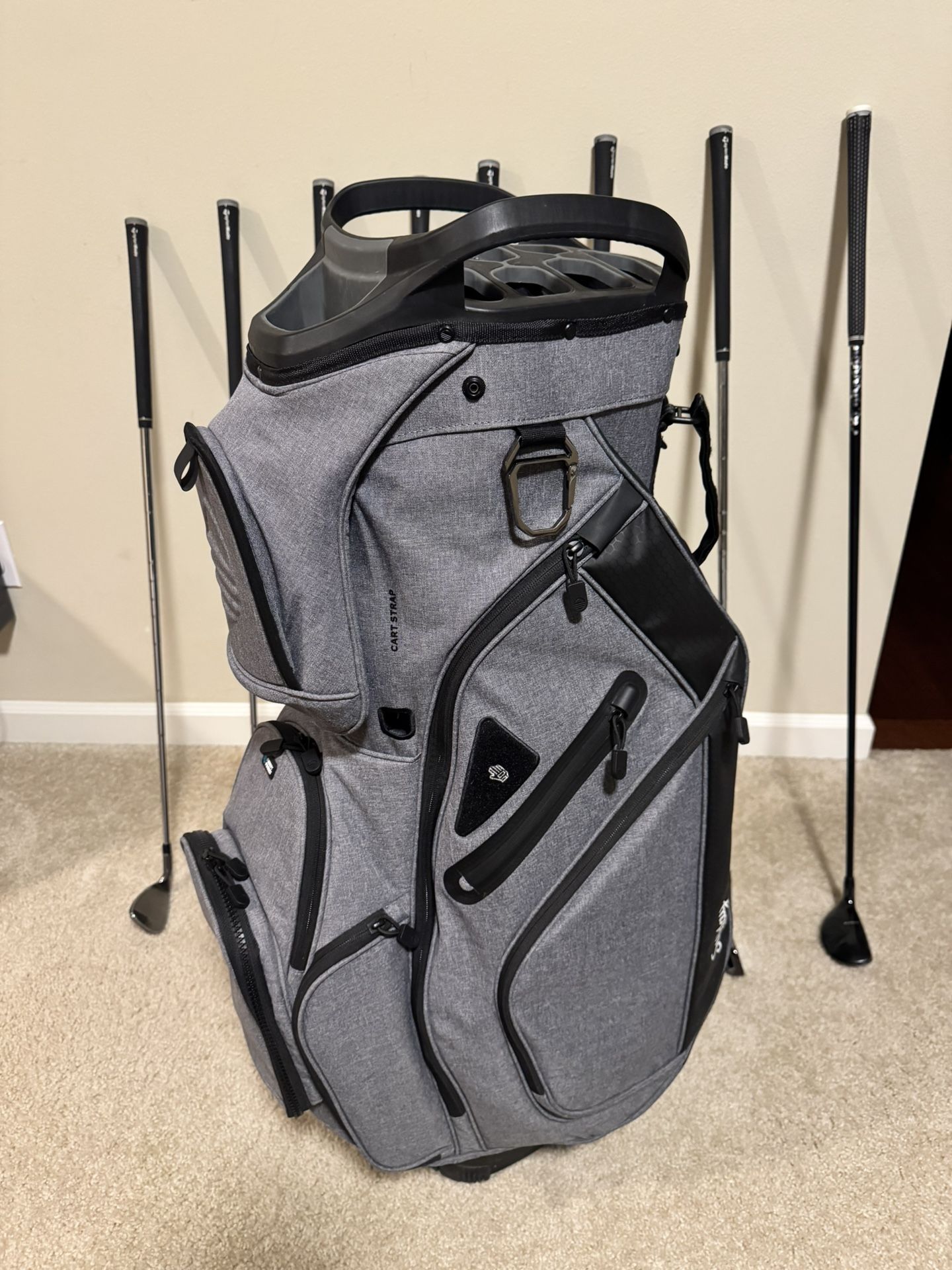 Sunday Golf “Big Rig” Heather Gray Cart Bag — Used One Season