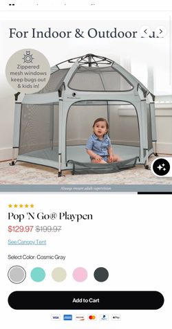 Pop 'N Go Playpen – Cosmic Gray