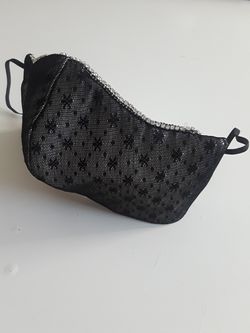 Lace rhinestone face mask