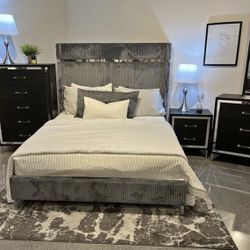 BEIGE & SILVER velvet bed 🛏️ 🩶🛏️🩶🛏️🩶