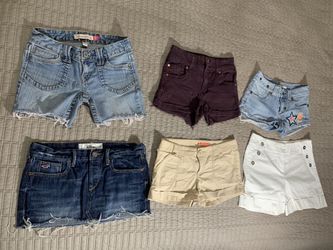 Size 0 women’s shorts and skirt, $15 for all