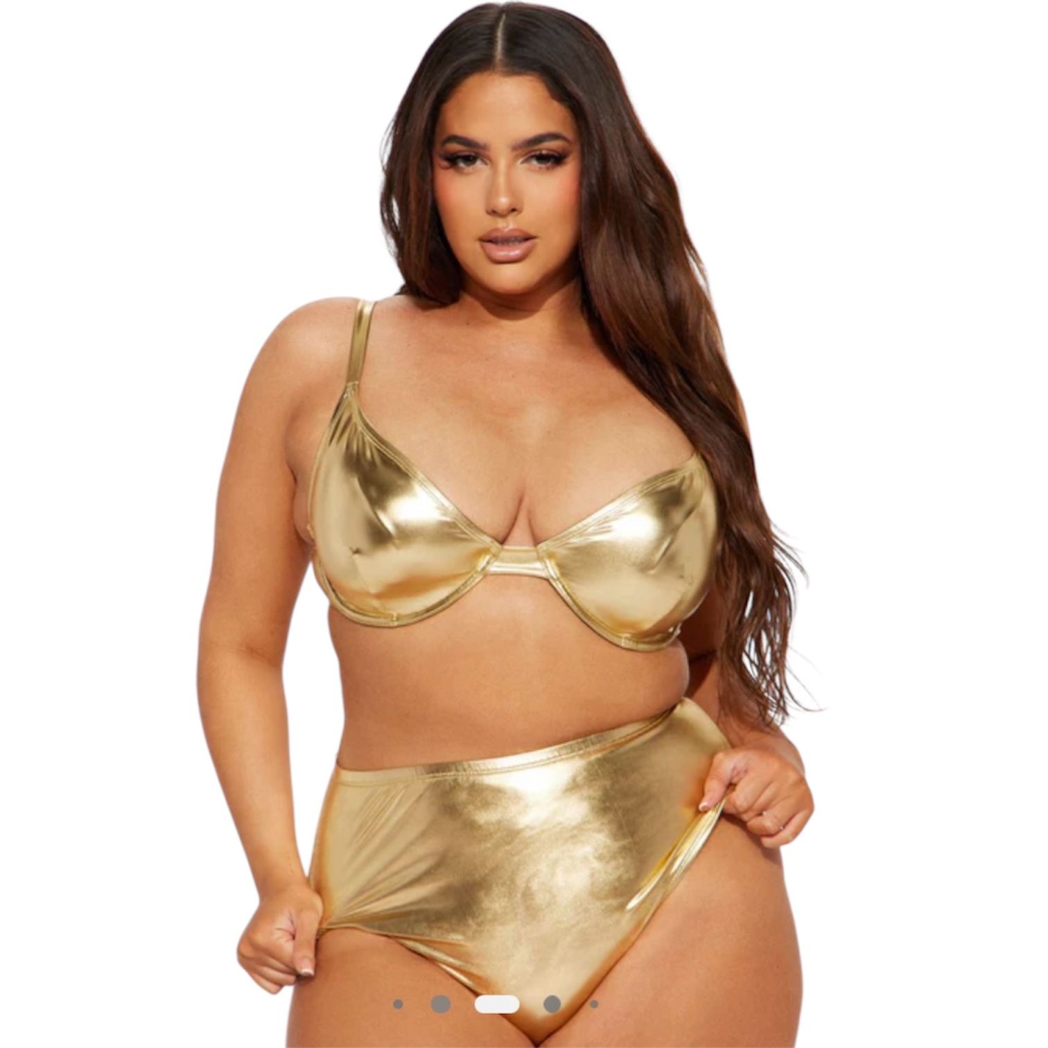 Fashion Nova Bikini Bottom - Gold Size 2X