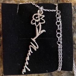 Sterling Silver “micaela” Flower 15 Inch Necklace