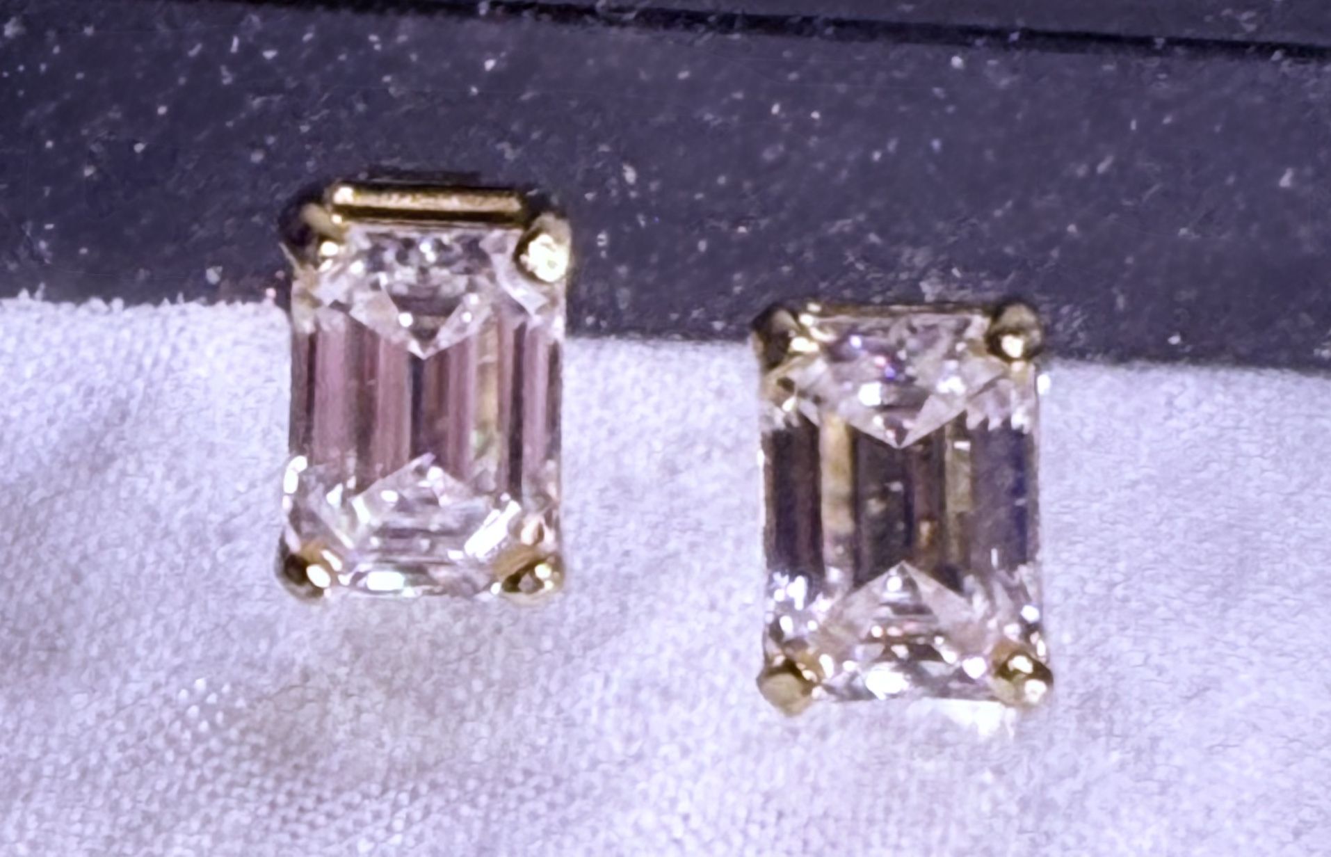 Emerald Cut Moissanite Diamond Earrings
