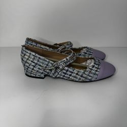 C.Paravano Women's Round Toe Ballet Flats with Strap | Comfortable Tweed Mary Jane Flats | Elegant Casual Flat Shoes for Work, Office, Party, or Casua