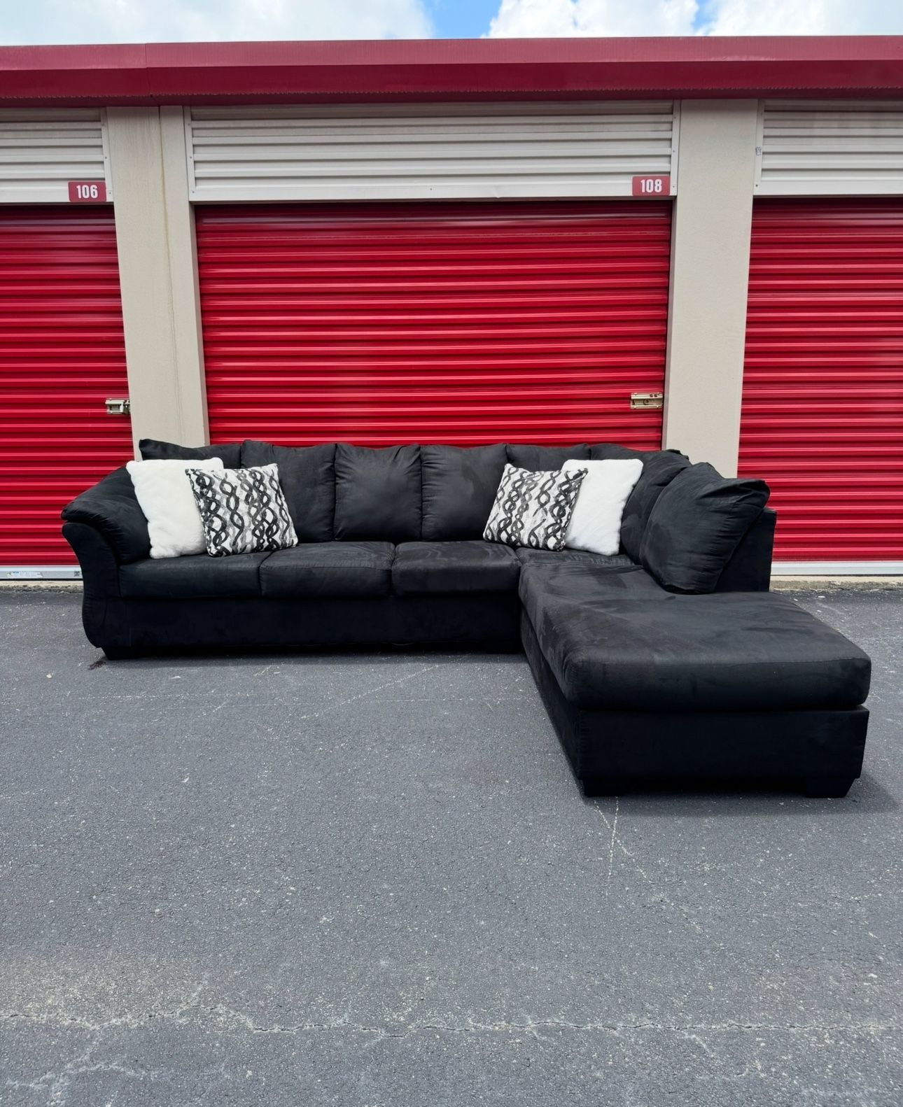 FREE DELIVERY - Black Ashley Darcy Sectional 