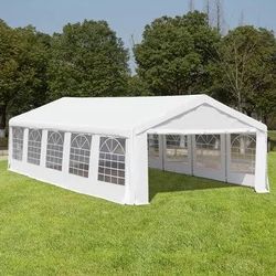 16x26 Fully Covered Canopy Tent Windows Side Walls 