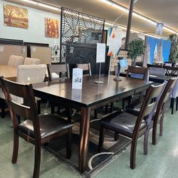 🚛Hot Deal🚛Brand New Big Leaf Table With Six Chairs $799, Finance Available, Delivery Available 