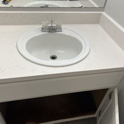 Bathroom, Vanity, Top, And Sink
