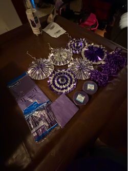 Purple party decorations