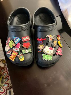 Black Crocs Clogs with Jibbitz Charms
