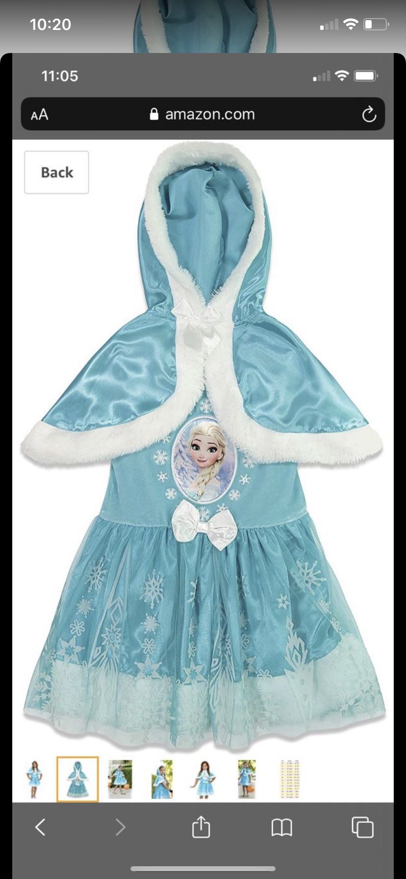 Disney Elsa dress with hooded cape