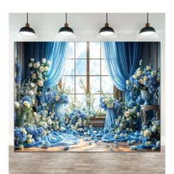 Elegant Blue Flower Background 