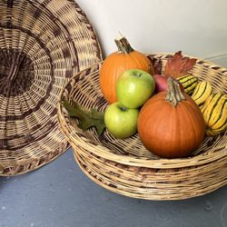 18” Serving Basket. Halloween Candy? Thanksgiving? Handwoven. Brand New.  2 Baskets 