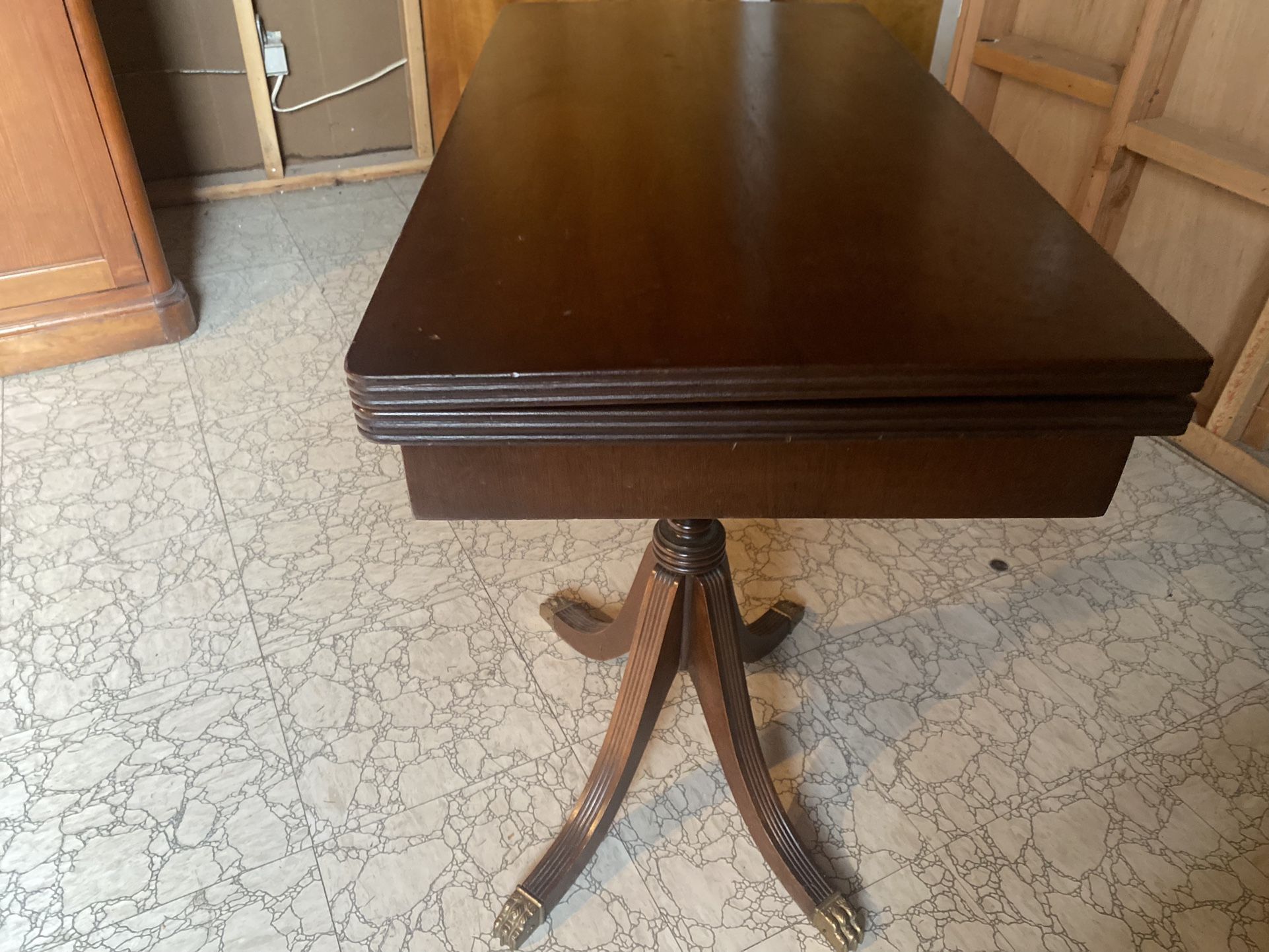  Antique Card Table With Claw Feet 
