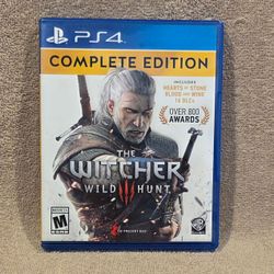 THE WITCHER III: WILD HUNT COMPLETE EDITION (PS4 2016) SONY PLAYSTATION 4 VIDEO GAME DISK