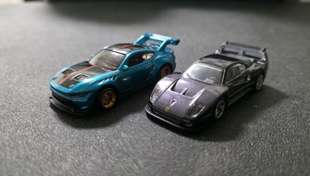 Hotwheels Super Treasure Hunt Lot Of 2 LOOSE Ferrari F40 & Mustang GTD 