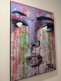 Large 3’ x 4’ Colorful Pop Art Face Wall Art