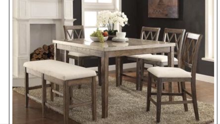 Marble Counter Height Dining Set